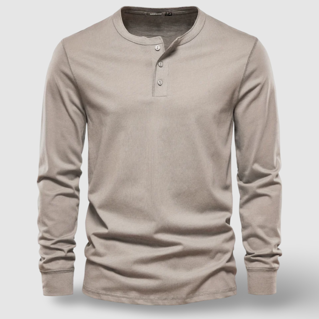 Long Sleeve Cotton Henley