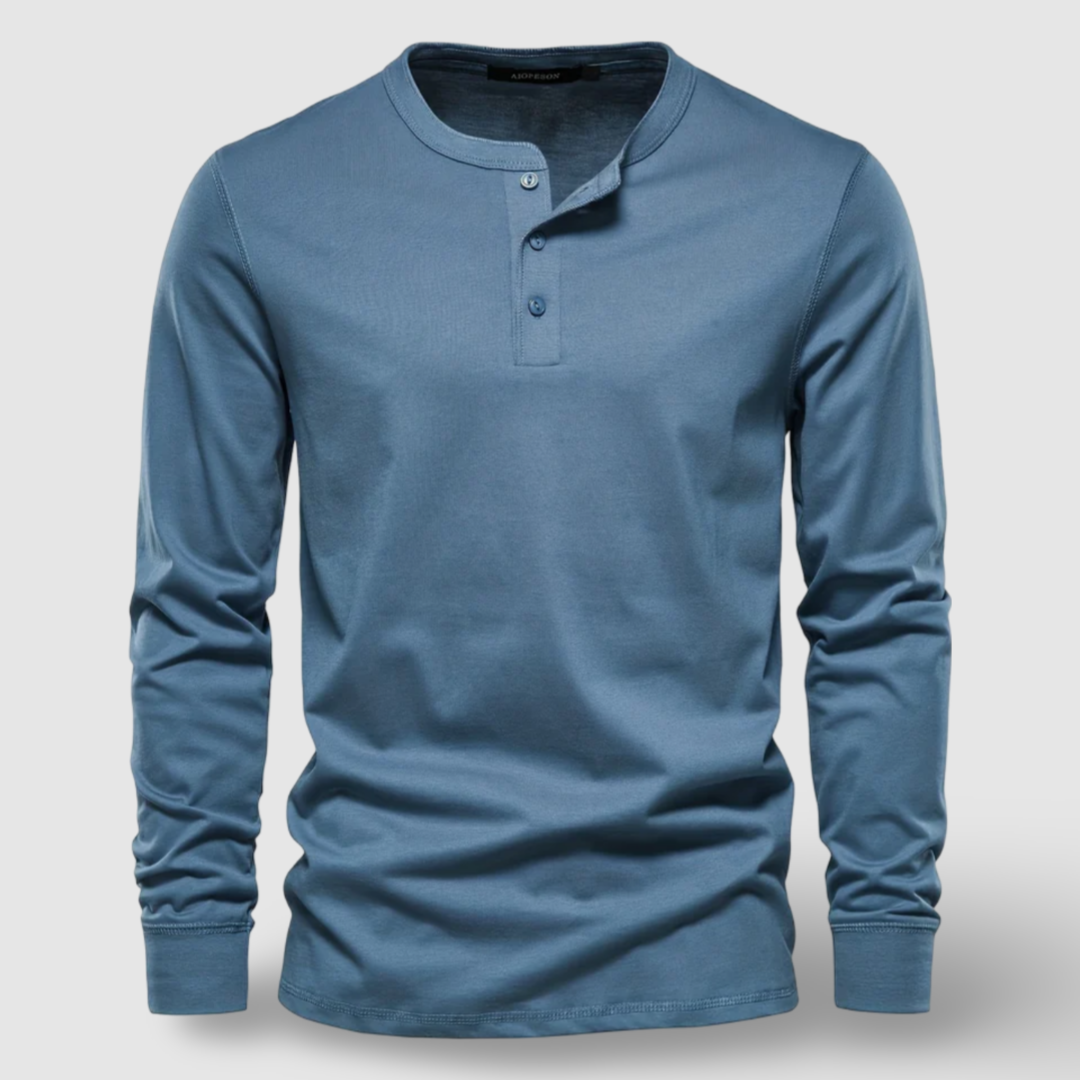 Long Sleeve Cotton Henley