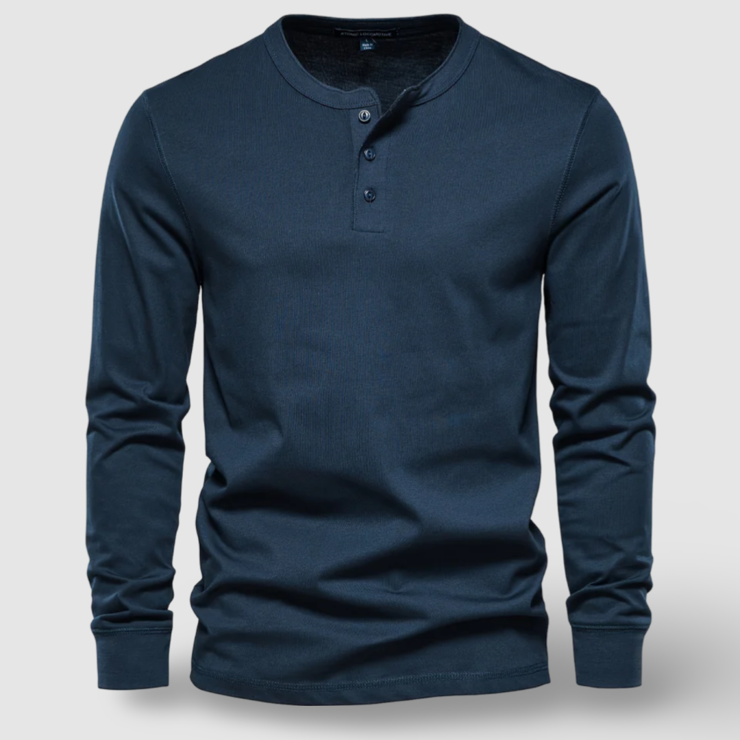 Long Sleeve Cotton Henley