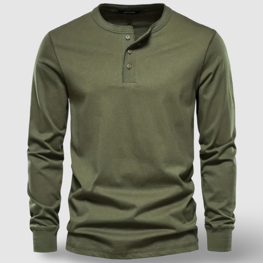 Long Sleeve Cotton Henley