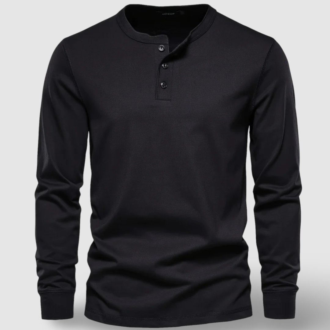 Long Sleeve Cotton Henley