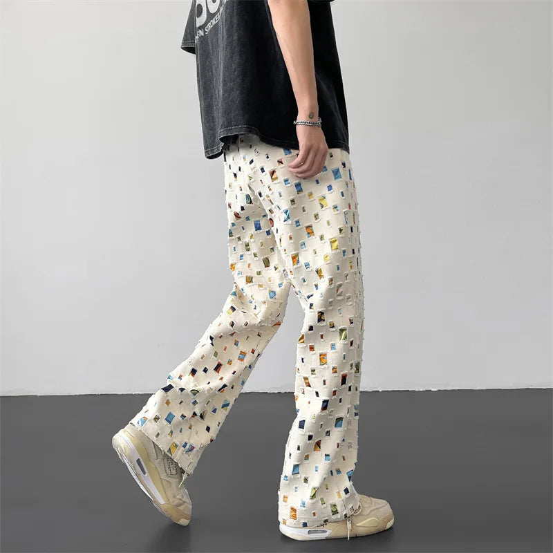 Ripped Patchwork Pants