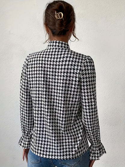 Amelie Houndstooth Blouse