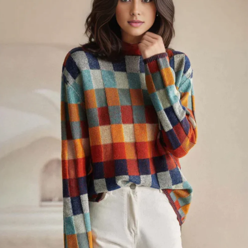 Amelie Patchwork Turtleneck